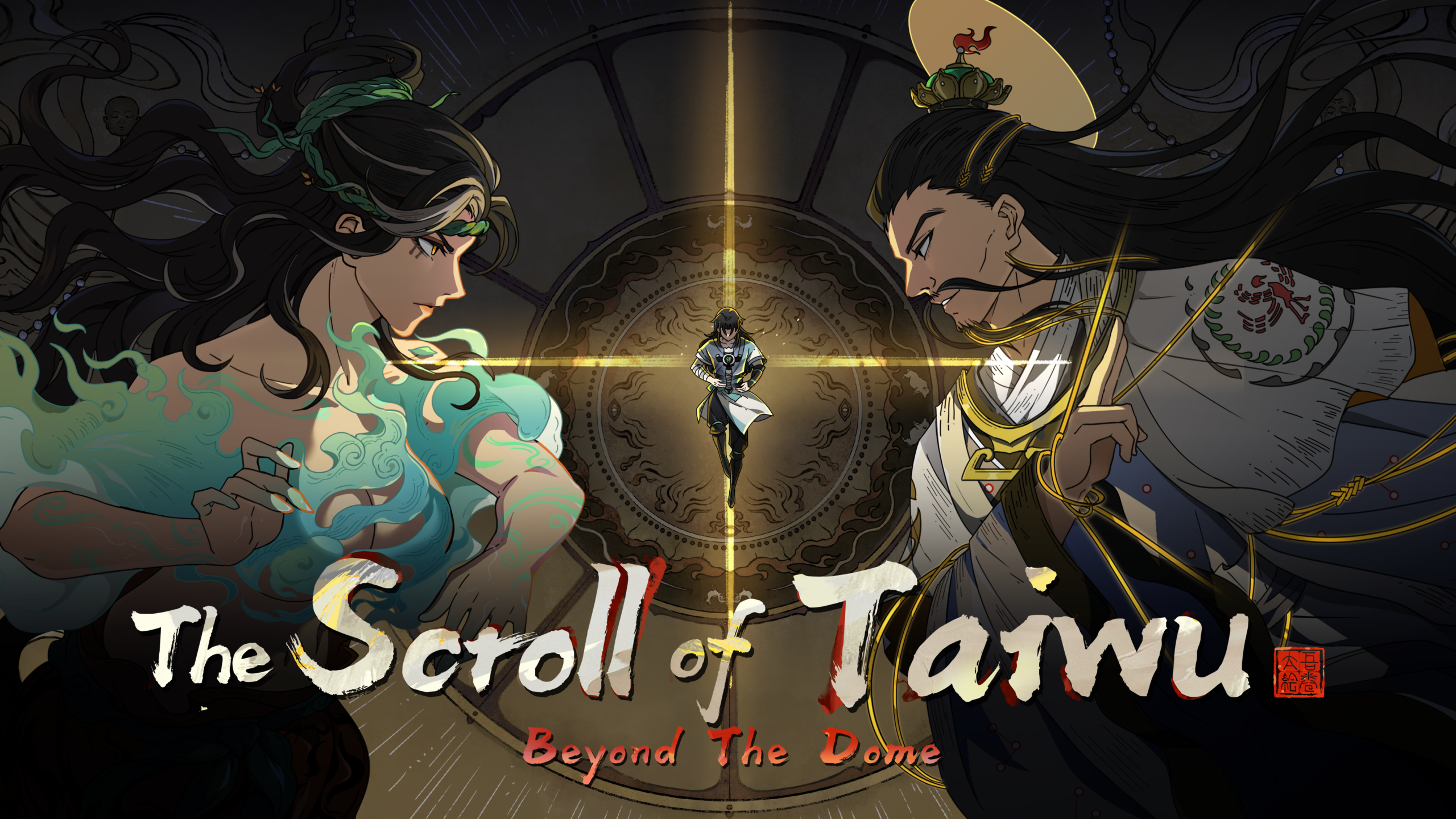 The Scroll of Taiwu Beyond the Dome 1.0 Steam español — arte oficial de lanzamiento de ConchShip Games