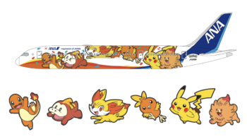 ANA presenta los nuevos diseños de aeronaves de Pokémon en celebración del 30° aniversario Avión Pokémon Jet Red de ANA decorado con Pikachu y Pokémon de tipo fuego para el 30 aniversario