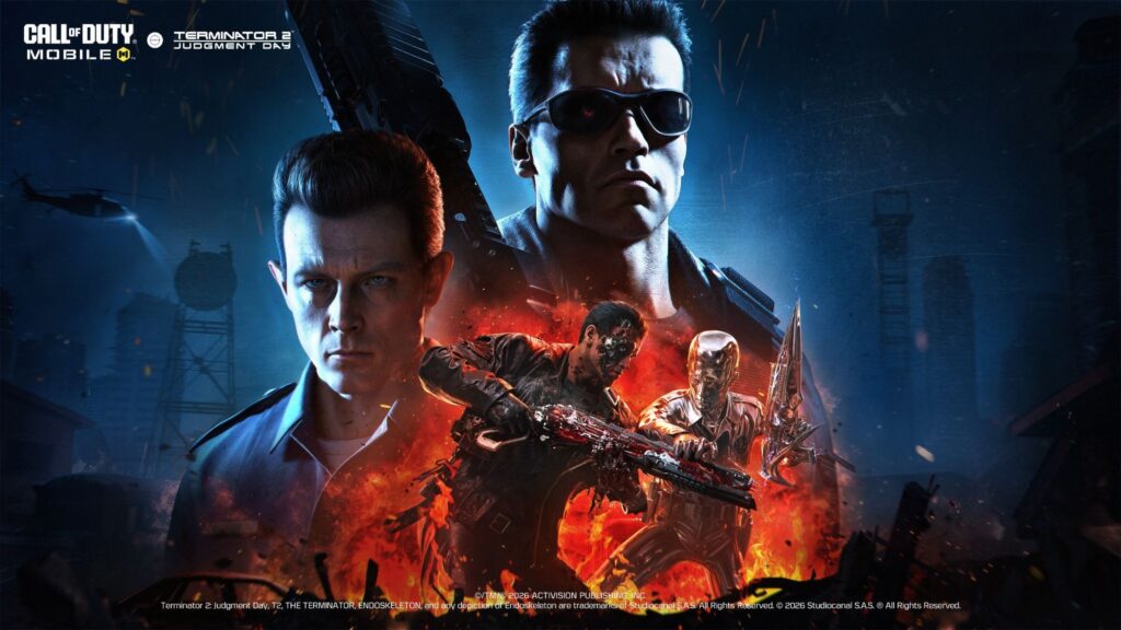 Call of Duty Mobile Temporada 7 Terminated con T-800 y T-1000 de Terminator 2 en pantalla de inicio