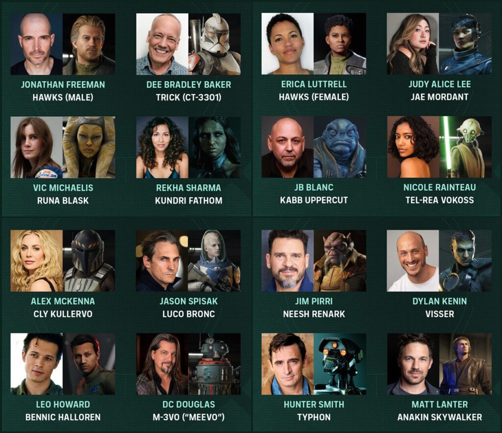 Star Wars Zero Company personajes del elenco oficial revelados por Bit Reactor y Lucasfilm Games
