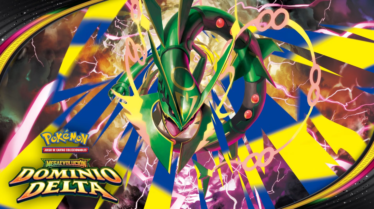 Mega-Rayquaza ex en la expansión JCC Pokémon Megaevolución Dominio Delta