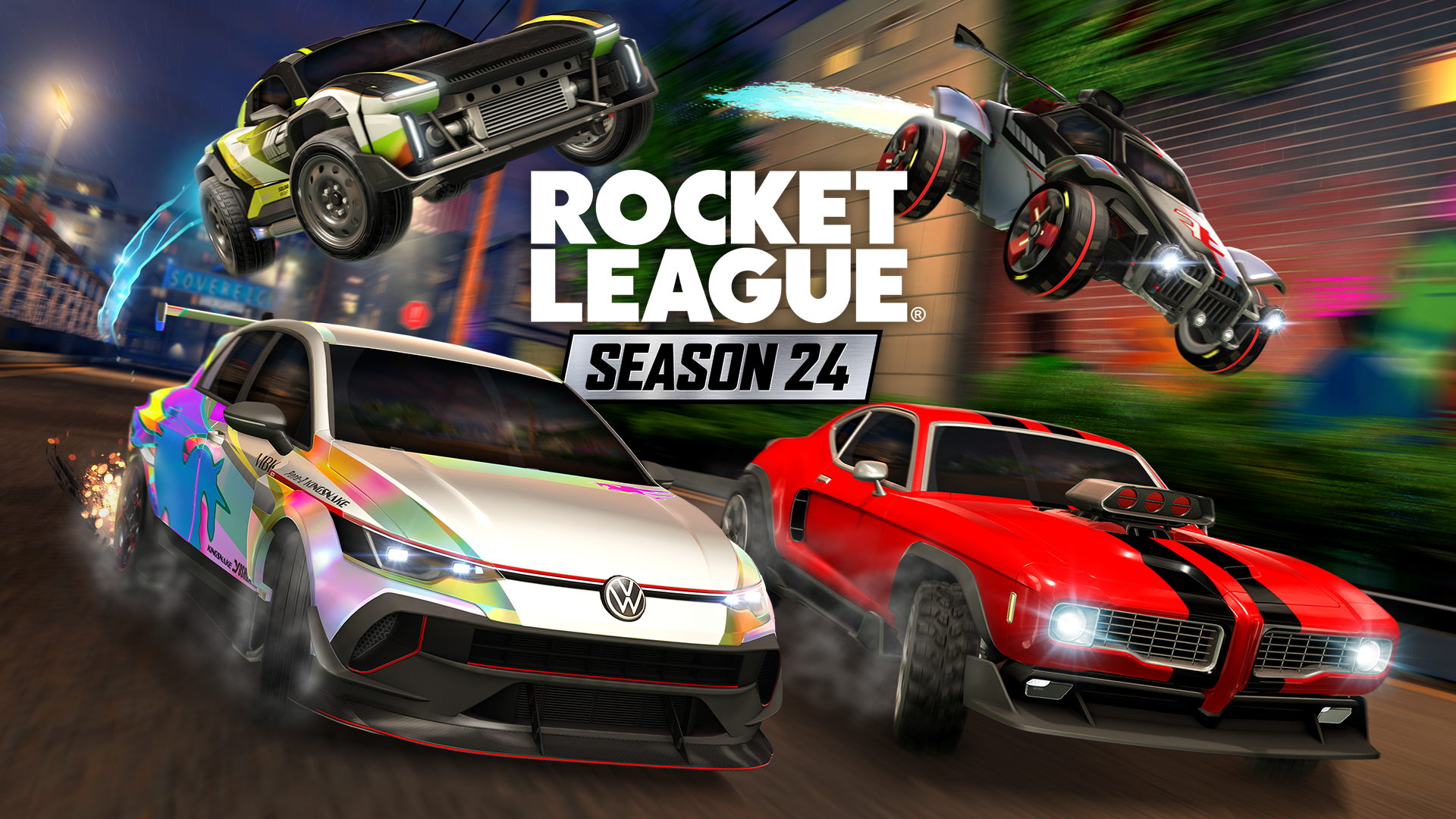 Rocket League Temporada 24 con temática de carreras callejeras
