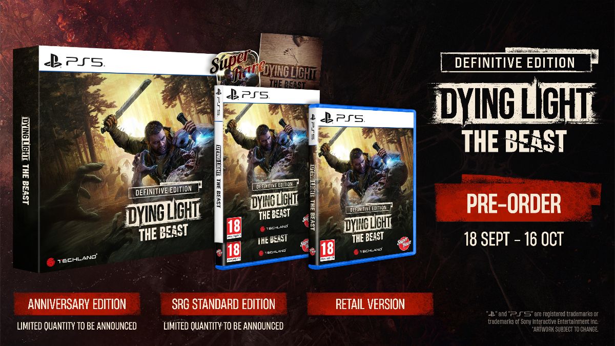 La edición física de Dying Light: The Beast, en tres versiones